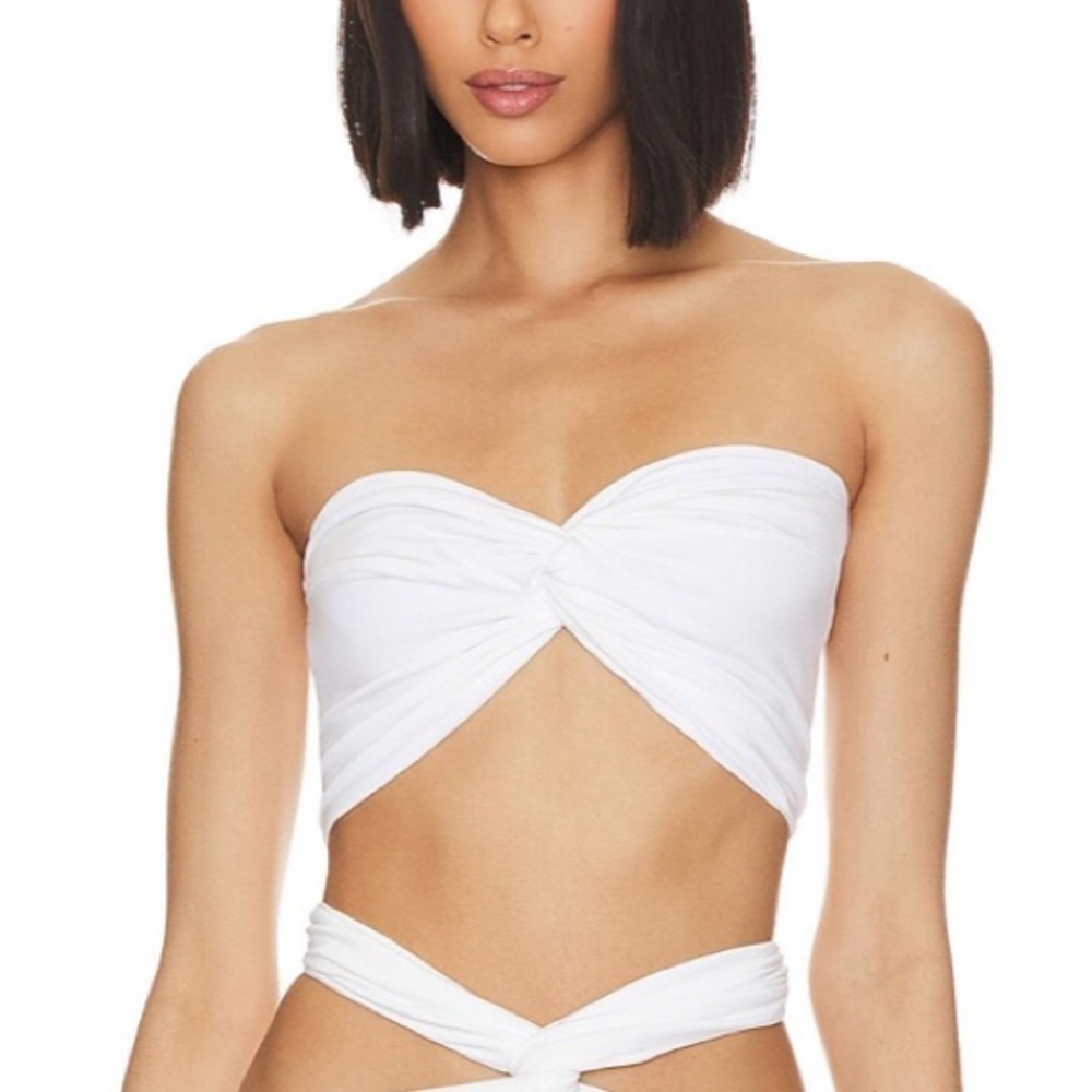 Natalie Rolt Maeve Crop Tube Top in White